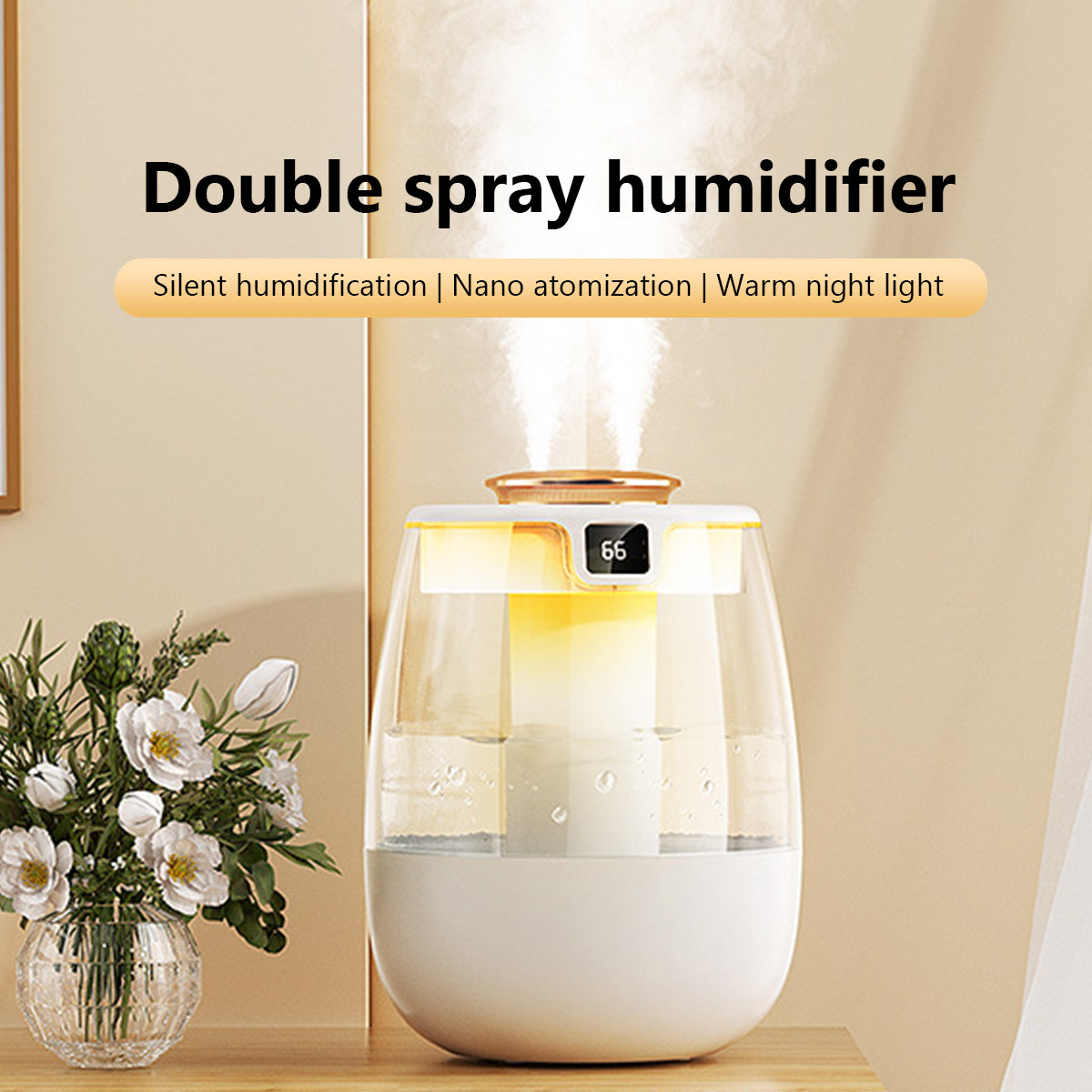Home Fragrance Organic - Увлажнитель воздуха 1,3 л, двойной распылитель,